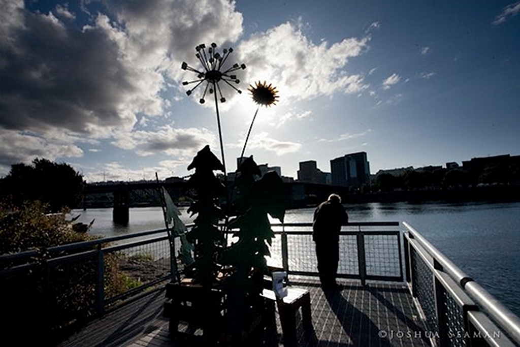 Picture of A Dandelion Bench for Remember - Live Debris-Waterfront Found - A week-long series of installations, performances and interventions along the East Side Esplanade - 2009